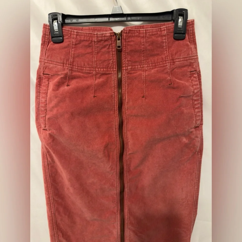 Free People I Want It All Cord Midi Skirt Poppy size 26